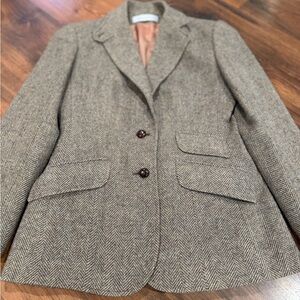 Vintage Evan-Picone 100% Wool Herringbone Blazer - Sz 8 Structured and timeless